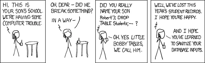 Bobby Drop Tables XKCD